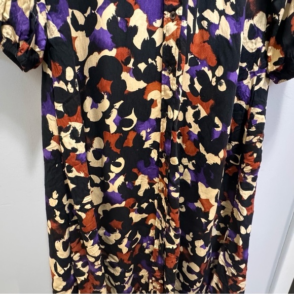 Selected Femme Abstract-Print Maxi Shirtdress Size 42= Size XL - Picture 7 of 12